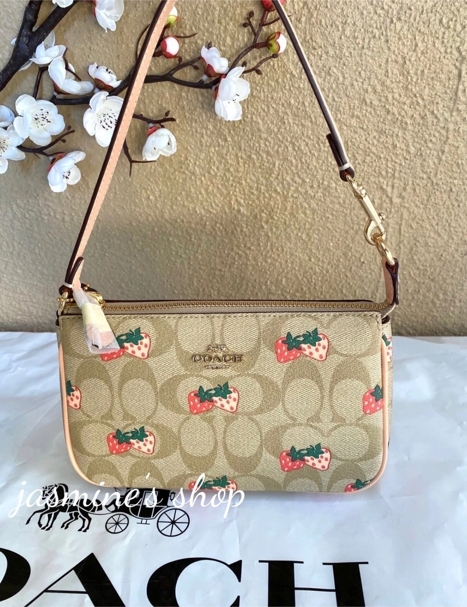 NWT Coach Nolita 19 In Signature Canvas With Strawberry Print