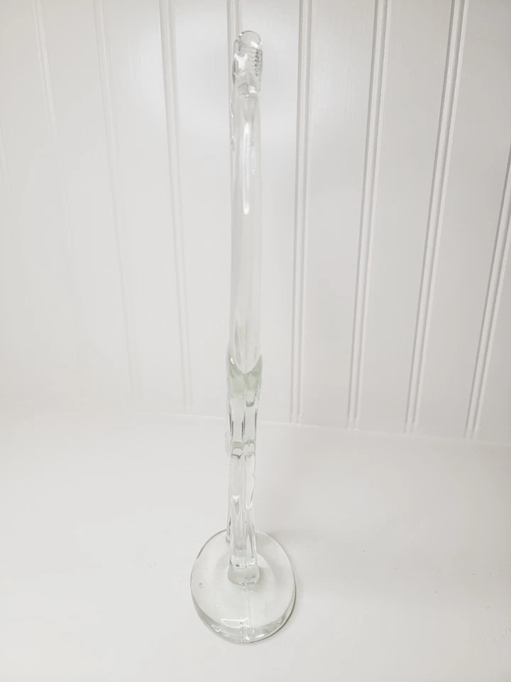 Estatuilla De Colección Heisey Cristal Transparente Cuello de Jirafa Girada 10-1/2" Alto EE. UU. Foto 4 de 4
