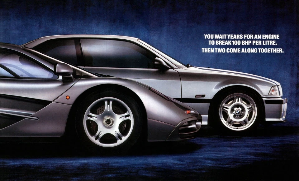 BMW Mclaren F1 Engine Ad Poster 22x13 The Ultimate Driving Machine Fastest Car