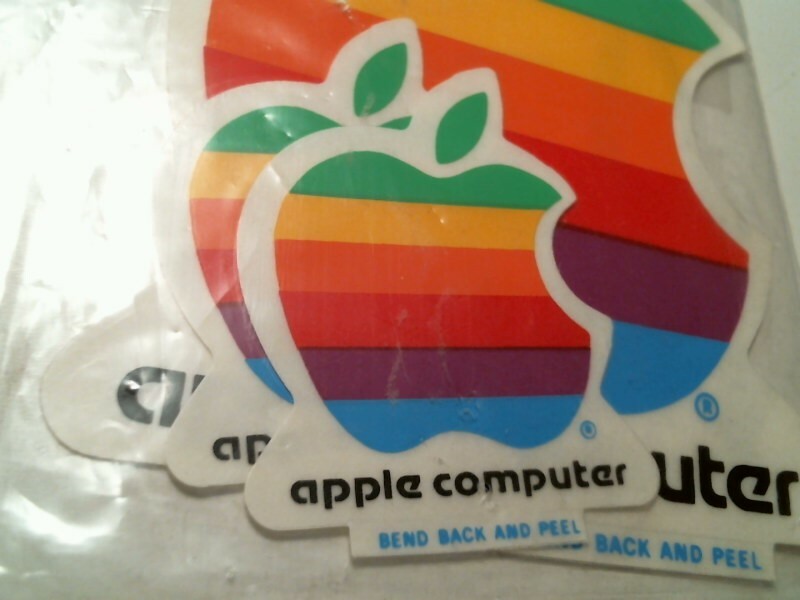 Super rare - Original Vintage Apple Computer stickers - rainbow