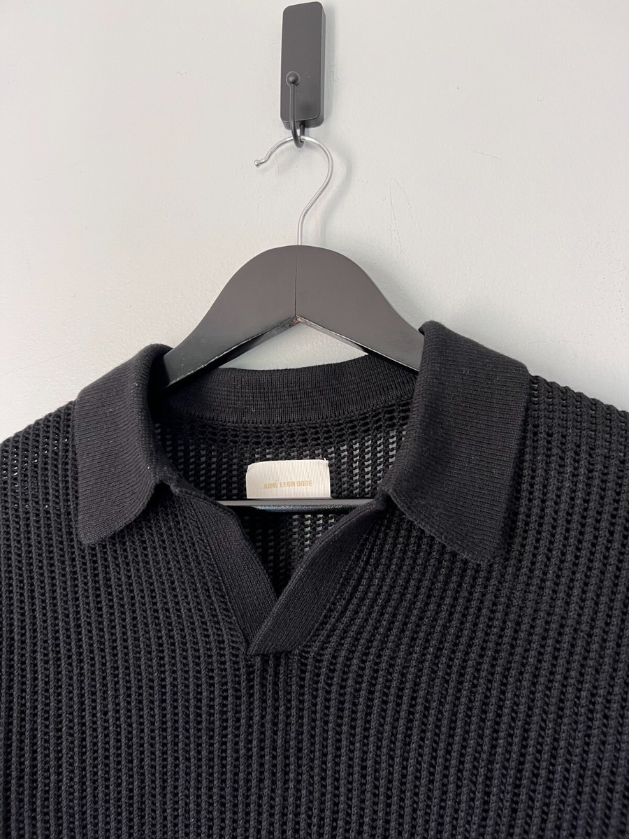 Aime Leon Dore Mesh Knit Polo - Size Medium - Black - NEW - ALD | eBay