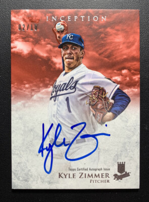 2013 Kyle Zimmer Bowman Inception RED AUTO RC 2/10 SP Autograph Rookie KC ROYALS