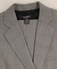 Brooks Brothers Women's Gray Glen Plaid Pants Suite Size 12 Jacket Size 6 Pants