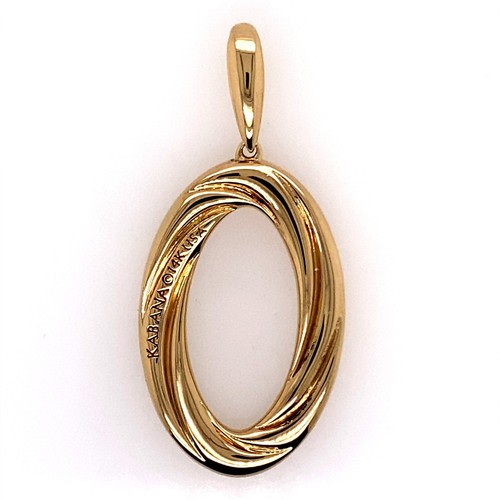 Kabana Spiny Oyster Inlay Diamond 14K Yellow Gold Pendant DG7077549 - Picture 2 of 4
