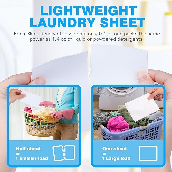 Laundry Detergent Sheets,Up to 240 Loads (120 Sheets), Travel Laundry Detergent, eBay