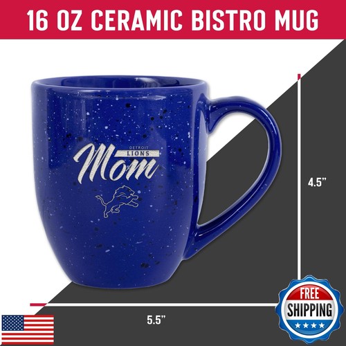 Rico Industries NFL Football Detroit Lions Mom Royal Blue 16 oz Team Color La - Picture 5 of 5