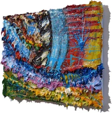 LANDSCAPE OIL█PAINTING█VINTAGE█IMPRESSIONISm█ART█SIGNED ABSTRACT ORIGINAL plants