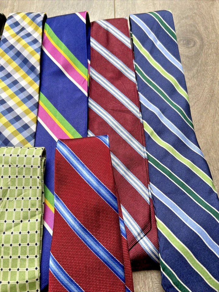 11 peças gravatas masculinas juvenis Brooks Hilfiger chaps listra polo mais 48-52” comprimento - Imagem 4 de 4