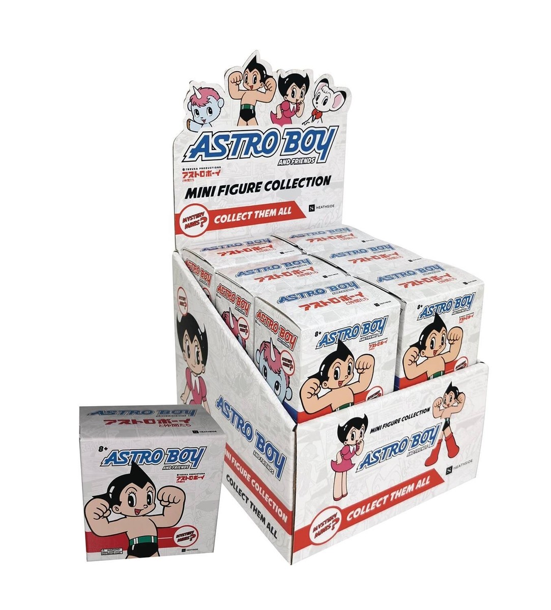 HEATHSIDE ASTRO BOY AND FRIENDS 12 MINI VINYL FIGURE DISPLAY CASE