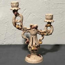 Vintage Lenwile Ardalt Art Ware Japan numbered duo candlestick Passion Flowe