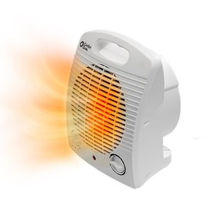 Comfort Zone Portable Desktop Space Heater with 3 Heat Settings, White