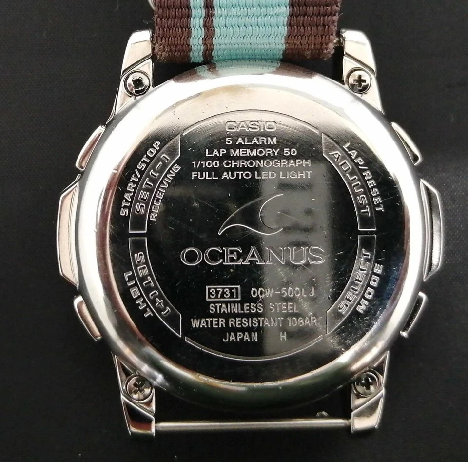 Мужские кварцевые часы с хронографом CASIO OCEANUS OCW-500LJ Solar черный циферблат ранг B - Изображение 2 из 3