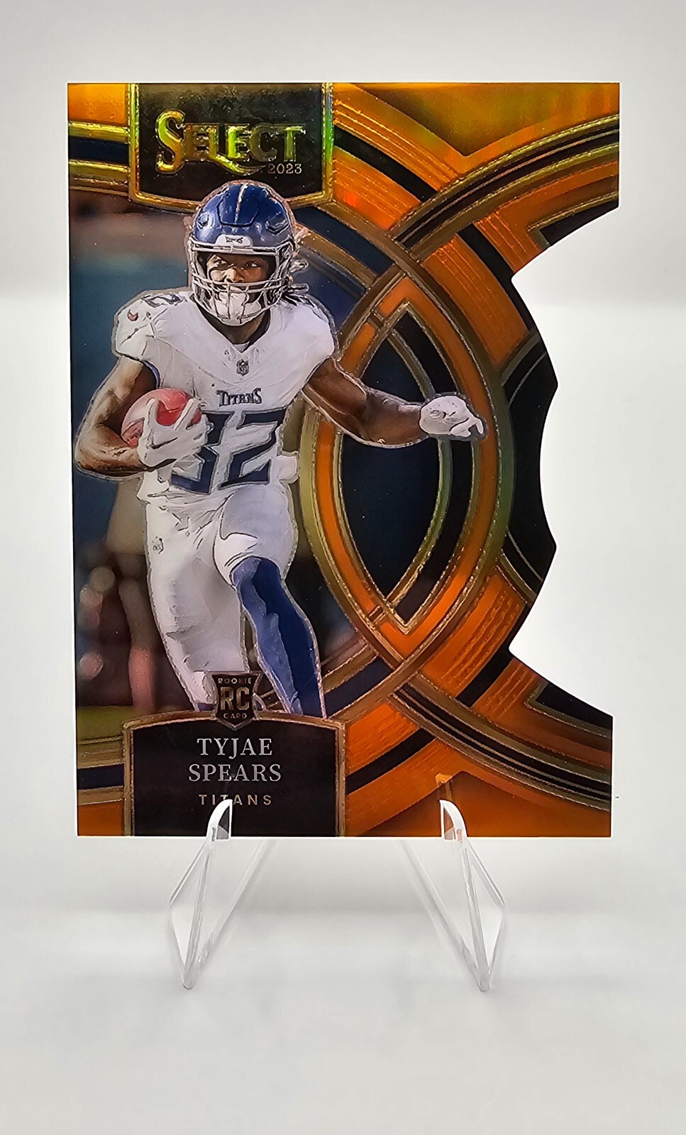 2023 Select Tyjae Spears Orange Premier Level Die Cut Prizm SP 295/399 - Titans