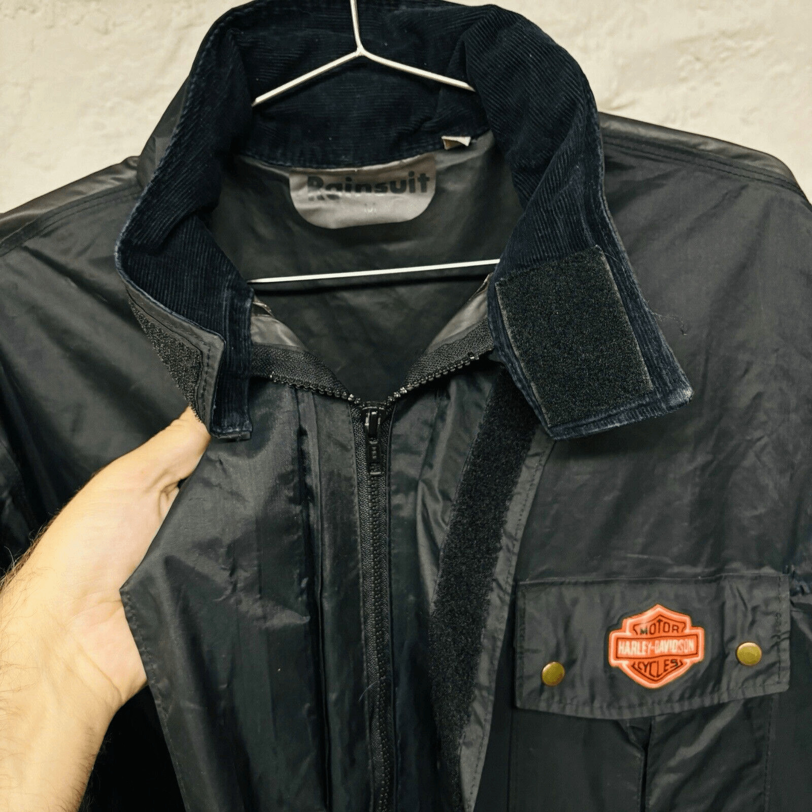 Harley Davidson Solid Black Rain Jacket Adult Siz… - image 4