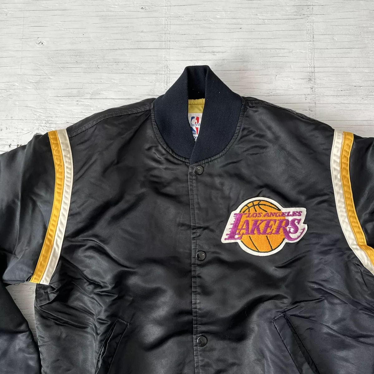 LOS ANGELES LAKERS WORDMARK SATIN JACKET - Selfmade Boutique