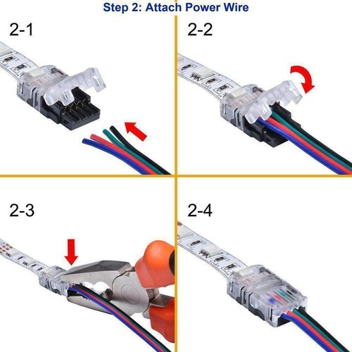 4-Pin RGB Hippo Connector Adapter Corner L T X Clip LED Strip Part for 5050 5630 - Picture 17 of 46