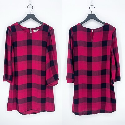 NWT Cloth & Stone Women s XS Buffalo Check Long Sleeve Tunic Dress