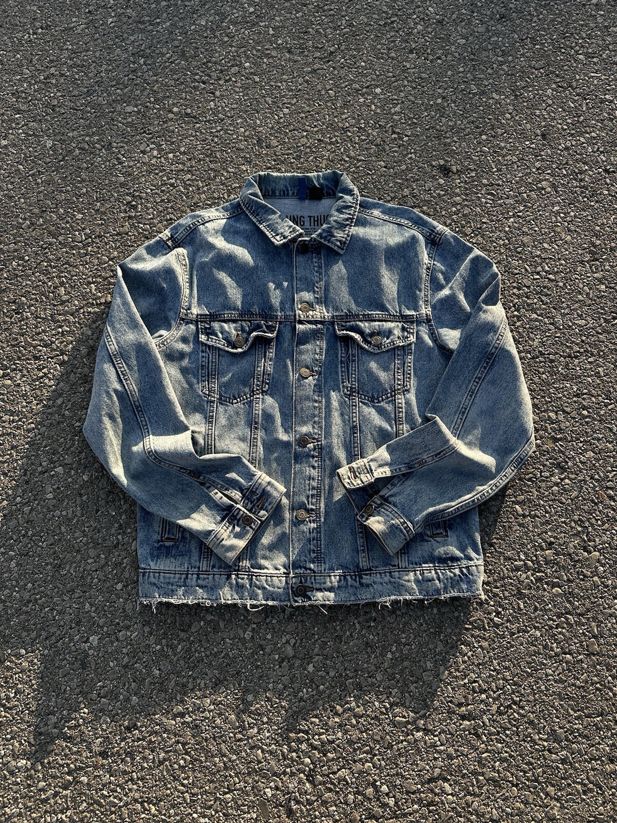 SAINT LAURENT Young Thug Denim Cherubino YSL Edizione Limitata H&M Giacca Uomo Jeans Blu Medio