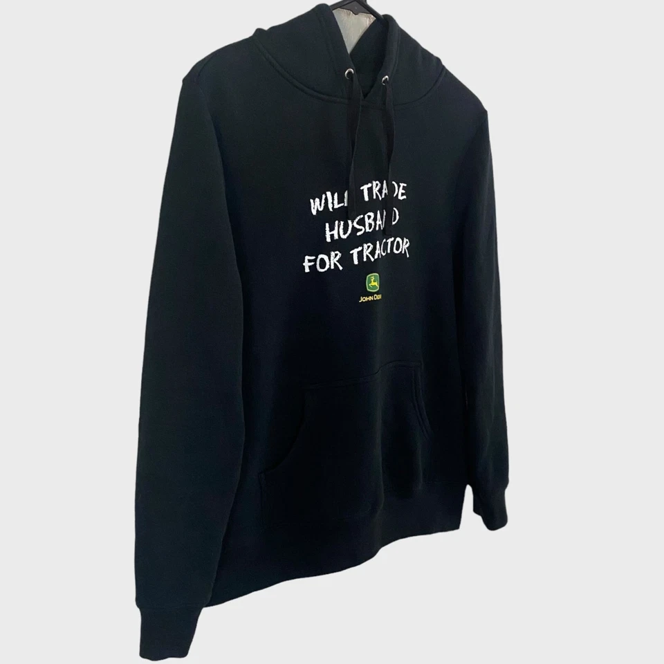 Sudadera con Capucha John Deere Negra Mujer Pequeña "Cambiará Marido por Tractor" Foto 2 de 4