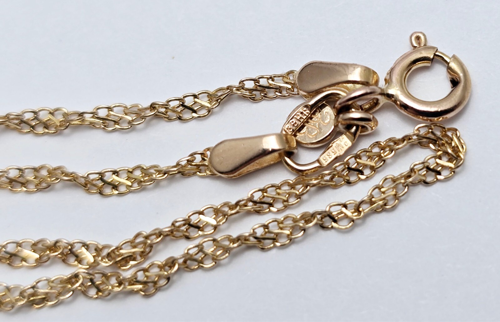 Unique Thin 14K Solid Yellow Gold Twisted Mesh Ro… - image 14