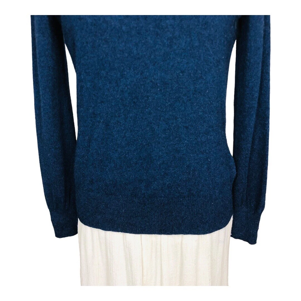 Jersey M&S Autógrafo 100% Cachemira Talla Pequeña Reino Unido 12 Azul Marino Ligero Foto 3 de 4