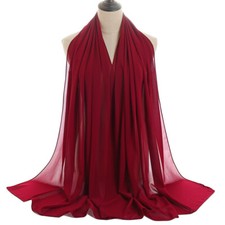 Muslim Plain Chiffon Hijab Scarf Scarves Long Shawl Female Muslim Hijab Wraps