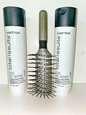 MATRIX TOTAL RESULTS THE RE-BOND Shampoo 33.8oz (2 PACK) + Vent Brush