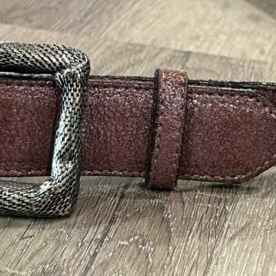 ABACO Paris Leather Size Small Belt Silver Made in Italy Clasp Buckle Vintage ABACO Paris Leather Size Small Belt Silver Made in Italy  main image 3