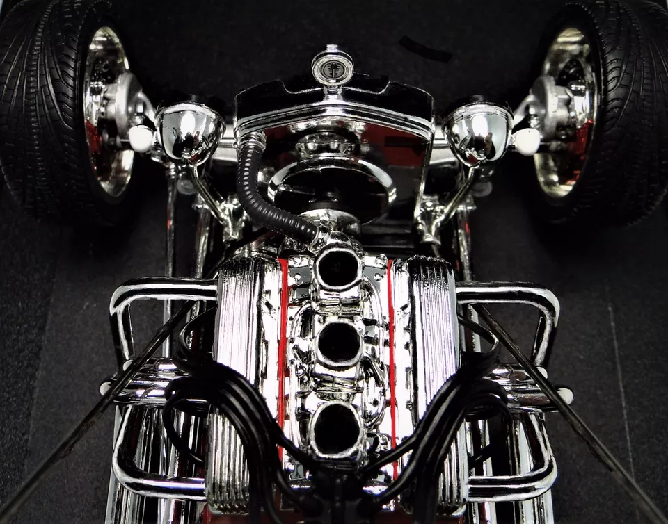 Coche de carreras Hot Rod con motor Chevy Corvette clásico personalizado concepto de promoción 1:18 55 57 Foto 2 de 4