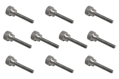 10 Pack 10-32 X 1 Inch Threads 303 Stainless Steel Diamond Knurled ...