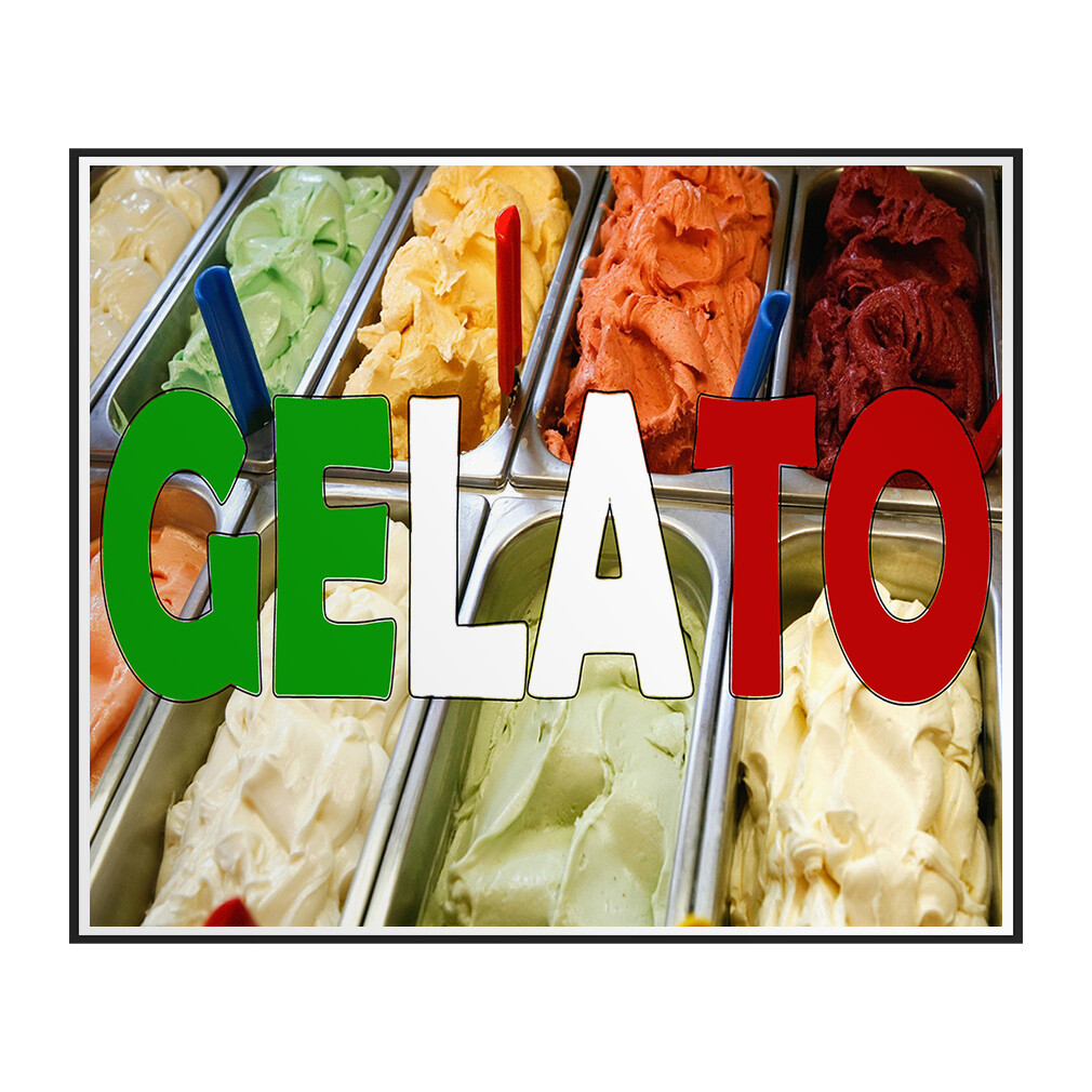Decal Stickers Gelato Restaurant Food Bar Vinyl Store Sign Label Retail ...
