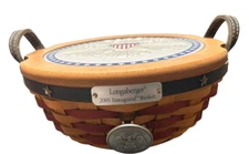 NEW LONGABERGER INAUGURAL BASKET 2005 - #10737 W/LINERS AND TIE ON CHARM