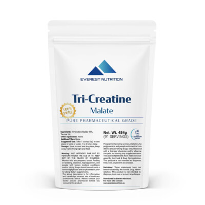 Tri-Kreatin-Malat Pulver   100% Reines Creatine Malate für Muskelaufbau, Energie
