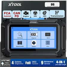 XTOOL D5 Car OBD2 Scanner TCM ABS SRS Engine Code Read Diagnostic Tool FCA CANFD