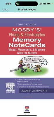 Mosby's Fluids & Electrolytes Memory NoteCards: Visual, Mnemonic, and Memory Aid