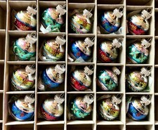 20 Shiny Brite Radko Christmas Ornaments Rounds Fancy Small Decorative Bright