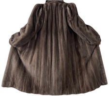 Cappotto pelliccia visone vera IRIS/TARTUFO BLU ARGENTO lunghezza intera lungo dal CANADA