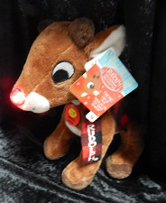 NEW 9" RUDOLPH THE RED NOSED REINDEER MUSICAL LIGHT UP NOSE STUFFED TOY DAN DEE