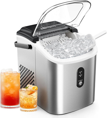 Ice Maker Countertop, Portable Ice Machine with Carry Handle, 26.5Lbs per Day, 9