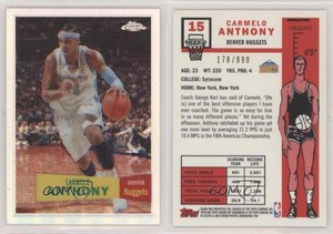 2007-08 Topps Chrome 1957-58 Variations Refractor /999 Carmelo Anthony #15 HOF