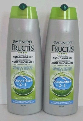Lot of 2 Garnier Fructis Anti Dandruff Clean & Fresh Shampoo 13 Oz 384ml NEW