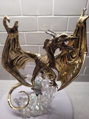The Franklin Mint Gold DRAGON  GUARDIAN OF THE CHRYSTAL CAVE  By Michael Whelan