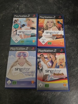 4x Singstar PS2 - Pop Hits, Deutsch Rock-Pop,Apres Ski und Hottest Hits Spiel