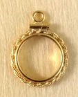 12K Gold Filled 13mm Rope Bezel for US $1 Dollar Liberty Head Coin Mount Pendant