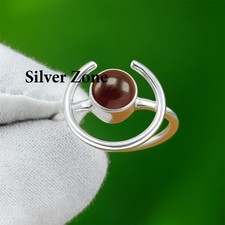 Garnet Gemstone 925 Sterling Silver Handmade Jewelry Ring Size 5 to 13