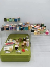 Vintage Wilson WIL-HOLD Sewing Box With Notions Storage Caddy Green FILLED!