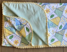Flannel Receiving Blanket w/ Crochet 45x45