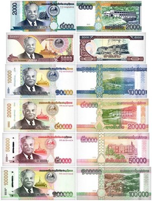 Laos 2000-100000 Kip 6 Pieces Set, 2020, P-41-42A, UNC | eBay