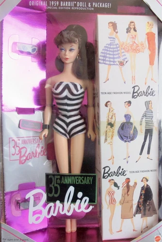 35th Anniversary Barbie Doll Original 1959 Reproduction with Accessories