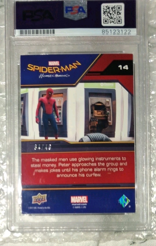 Upper Deck 2017 Marvel Spider-Man Homecoming #14 Tom Holland Auto PSA/DNA view 2